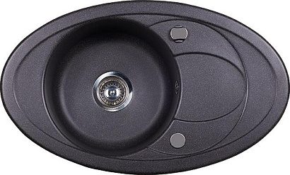 Мойка Kuppersberg CAPRI 1B 1D BLACK METALLIC (гранит, 78 см) preview 1